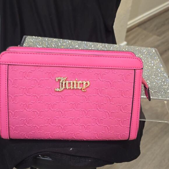 Juicy Couture Blank Canvas Triangular Frame Pouch- Pink - Picture 5 of 9